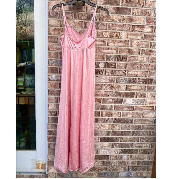 Vintage 1970 Collector Item Dreamy Dreamcore Light Pink Coquette Slip Maxi Dress - Picture 10 of 15